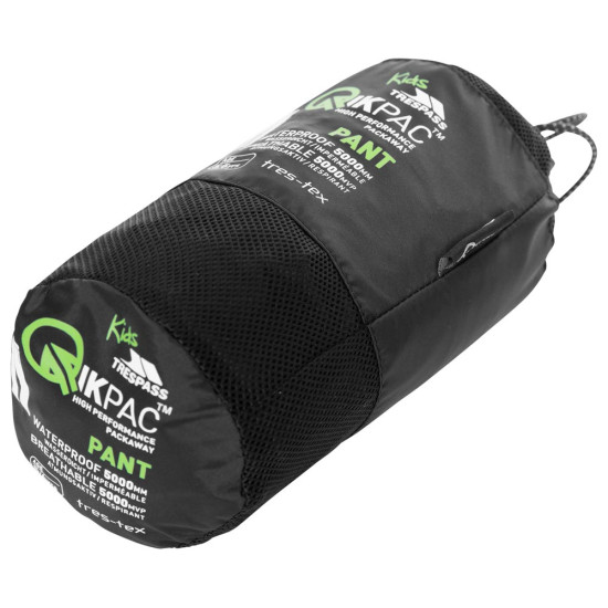 Trespass Παιδικό παντελόνι Qikpac Waterproof Packaway Pants